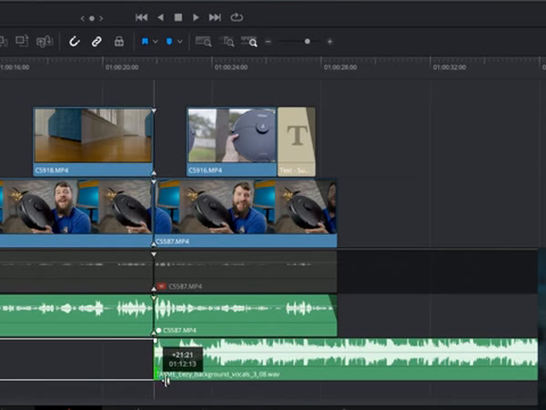 Music bed retimed to fit the edit